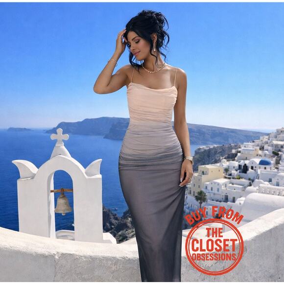 ZARA BLOGGER FAVE!!! Fitted Gradient Midi Dress NWT 🤍 - Picture 6 of 16